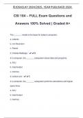 CSI 104 – FULL Exam Questions and Answers 100% Solved | Graded A+