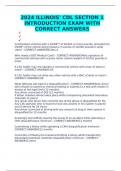 2024 ILLINOIS' CDL SECTION 1 INTRODUCTION EXAM WITH CORRECT ANSWERS