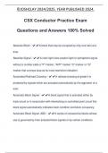 CSX Conductor Practice Exam Questions and Answers 100% Solved