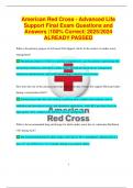 American Red Cross - Advanced Life  Support Final Exam Questions and  Answers |100% Correct| 2025/2024  ALREADY PASSED