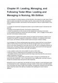 Chapter 01: Leading, Managing, and Following Yoder-Wise: Leading and Managing in Nursing, 8th Edition