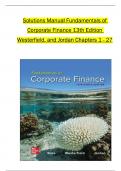 Solution Manual For Corporate Finance, 13th Edition by Stephen Ross, Randolph Westerfield, All 1-31  Chapters Covered ,Latest Edition ISBN:9781265533199