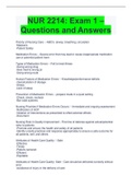 NUR 2214 / NUR2214 Nursing Care of the Older Adult Exam 1 (One)| Questions and Answers | Graded A+ | Rasmussen College