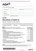 Actual 2024 AQA GCSE RELIGIOUS STUDIES B 8063/2Y Paper 2Y Merged Question Paper + Mark Scheme