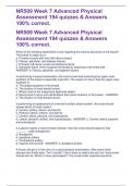 NR509 Week 7 Advanced Physical Assessment 194 quizzes & Answers 100% correct.