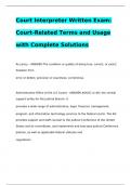 Court Interpreter Written Exam: Court-Related Terms and Usage with Complete Solutions