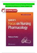 Test Bank for Karch’s Focus on Nursing Pharmacology 9th Edition by Rebecca G. Tucker Chapter 1-60 Complete Questions and Answers A+ ISBN:9781975180409 Newest Version 2024 Instant Download