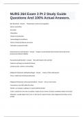  NURS 264 Exam 3 Pt 2 Study Guide Questions And 100% Actual Answers.