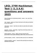 LEGL 2700 Hackleman Test 1 (1,3,4,6) questions and answers 2025