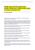 POPM, SAFe PO/PM, SAFE Agile POPM, POPM Test, POPM Scaled Agile Framework Sample Test In-class activity