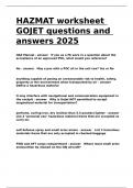 HAZMAT worksheet GOJET questions and answers 2025