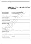 PRITE Psychiatric Evaluation and Psychiatric Testing WITH ANSWERS GRADED A+