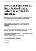 Nurs 425 Final Part 2 Burn & shock fully solved & verified for accuracy.