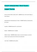 Court Interpreter Oral Exam - Legal Terms