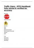 Traffic Signs - MTO Handbook fully solved & verified for accuracy