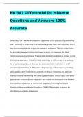 NR 547 Differential Dx Midterm Questions and Answers 100% Accurate