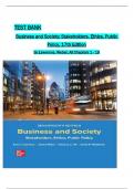 TEST BANK FOR Business and Society Stakeholders Ethics Public Policy 17th Edition By Anne Lawrence All Chapters A+