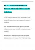 NR547 Final (Module Lecture Week 1 NR 5048) with Complete Solutions