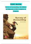 Test Bank for Survey of Accounting, 7th Edition by Thomas Edmonds