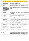 NCCCO Tower Crane Test Questions with Verified Answers