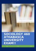 SOCIOLOGY 460 ATHABASCA UNIVERSITY EXAM!!