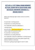 CCI EXAM NEWEST ACTUAL EXAM WITH COMPLETE SOLUTIONS GRADED A 