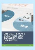 CRS 301 - EXAM 1 QUESTIONS AND ANSWERS 100% CORRECT!!