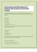 Assessment and Management of Patients With Endocrine Disorders (PrepU) 38 Questions Well Succeeded |10 Pages 