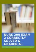 NURS 299 EXAM 2 CORRECTLY SOLVED & GRADED A+