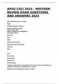 APSU CSCI 2010 - MIDTERM REVIEW EXAM QUESTIONS AND ANSWERS 2024