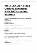 Wk 3 LRA 217 & 218 Quizzes questions with 100- correct answers