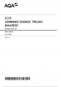 AQA GCSE COMBINED SCIENCE: TRILOGY 8464/B/1F Biology Paper 1F Mark scheme June 2024