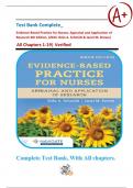 Test Bank Complete; Evidence-Based Practice for Nurses: Appraisal and Application of Research 6th Edition, (2024- Nola A. Schmidt & Janet M. Brown) All Chapters 1-19| Verified