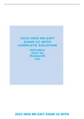 2022 HESI RN EXIT EXAM V2 WITH COMPLETE SOLUTION Introduction to Humanities