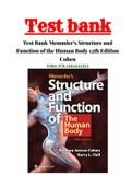 Test Bank Memmlers Structure and Function of the Human Body 12th Edition Cohen ISBN:978-1284242553|Complete Guide A+|100% Correct Answers.