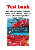 Olds Maternal-Newborn Nursing & Women’s Health Across the Lifespan 11th Edition Patricia Ladewig Test Bank ISBN:978-0135206881|1-36 Chapter With Rationals|Complete Guide A+