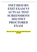 INET HESI RN EXIT EXAM V5 ACTUAL TEST SCREENSHOTS