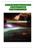 TEST BANK for Inquiry into Physics  8th Edition by Ostdiek  All Chapters 1-12 covered ISBN: 978-1305959422