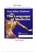 Test Bank for The Language of Medicine 12th Edition by Davi-Ellen Chabner