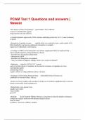 PCAM Test 1 Questions and answers | Newest