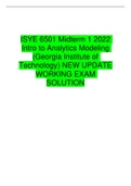 ISYE 6501 Midterm 1 2022 Intro to Analytics Modeling (Georgia Institute of Technology) NEW UPDATE WORKING EXAM SOLUTION