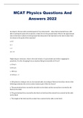 MCAT Physics Questions And Answers 2022