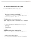 Bates’ Guide To Physical Examination And History Taking, 12th Edition Test Bank 1. For which of the following patients would a comprehensive health history be appropriate? A) A new patient with the chief complaint of “I sprained my ankle” B) An establishe