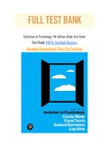 Invitation to Psychology 7th Edition Wade Test Bank