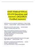 EMT FISDAP FINAL EXAM Questions and Answers (2022/2023) (Verified Answers)