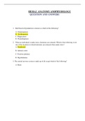 HESI         A2   ANATOMY  AND PHYSIOLOGY QUESTION AND ANSWERS