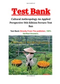 Cultural Anthropology An Applied Perspective 11th Edition Ferraro Test Bank