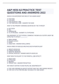 A&P HESI A2 PRACTICE TEST QUESTIONS AND ANSWERS 2022