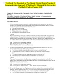Test Bank For Essentials of Psychiatric Mental Health Nursing A Communication Approach 4th Edition By Elizabeth M. Varcarolis, Chyllia D. Fosbre Chapter 1-28 GRADE A GUARANTEE