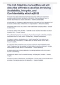 The CIA Triad Scenarios(This set will describe different scenarios involving Availability, Integrity, and Confidentiality attacks)2022